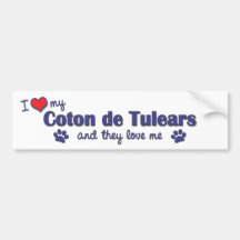 I Love My Coton de Tulears (Multiple Dogs) Bumper Stickers