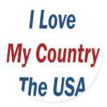 I Love My Country The USA Stickers