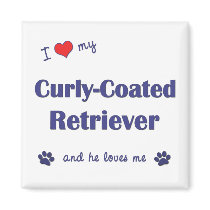 I Love My Curly-Coated Retriever (Male Dog) Refrigerator Magnets