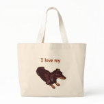I Love My Dachshund Tote Bags