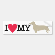 I Love My Dachshund ! Bumper Stickers