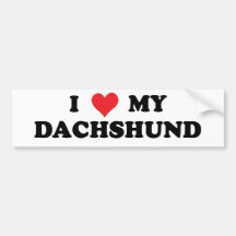 I Love My Dachshund Bumper Stickers