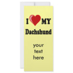 I Love My Dachshund Dog Gifts & Apparel rack cards