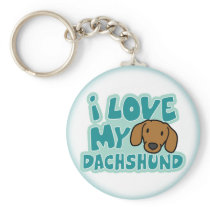 I Love My Dachshund Keychain