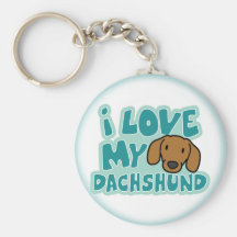 I Love My Dachshund Keychain