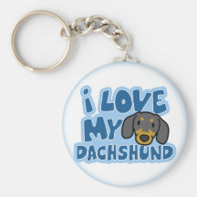I Love My Dachshund Keychain