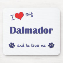 I Love My Dalmador (Male Dog) Mousepads