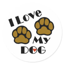 I Love My Dog Stickers
