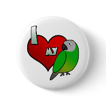 I Love my Dusky Conure Pinback Buttons