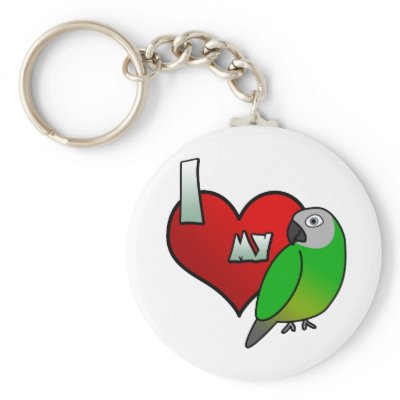 I Love my Dusky Conure Keychain by MenagerieMayhem