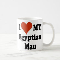 I Love My Egyptian Mau Cat Merchandise mugs