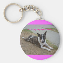 I Love My English Bull Terrier Key Chains