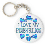 I Love My English Bulldog keychains