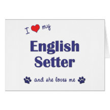 I Love My English Setter (Female Dog) Cards