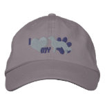 I Love my English Shepherd Embroidered Hat (Grey) embroidered hats