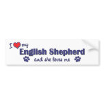 I Love My English Shepherd (Female Dog) Bumper Sticker