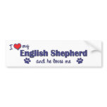 I Love My English Shepherd (Male Dog) Bumper Sticker