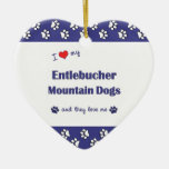 I Love My Entlebucher Mountain Dogs (Multi Dogs) Christmas Tree Ornament