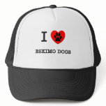 I LOVE MY ESKIMO DOGS hats
