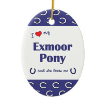 I Love My Exmoor Pony (Female Pony) ornaments