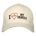 I Love My Family embroidered hats