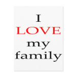 I Love My Family postcards
