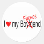 I Love My Fiance Round Sticker