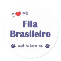 I Love My Fila Brasileiro (Male Dog) Sticker
