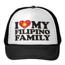 I Love My Filipino Family Hats