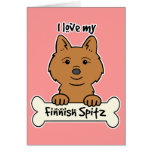 I Love My Finnish Spitz Greeting Cards