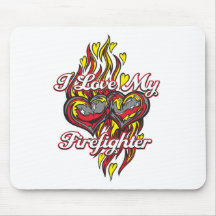 I Love My Firefighter Mouse Pads