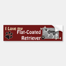 I love my Flat-Coated Retriever Bumper Sticker