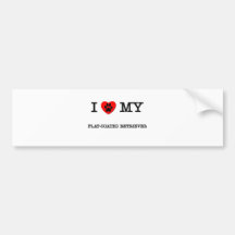 I LOVE MY FLAT-COATED RETRIEVER BUMPER STICKERS