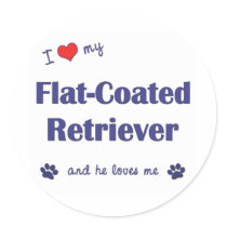 I Love My Flat-Coated Retriever (Male Dog) Stickers