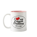 I Love My French Brittany (It's a Dog) mugs