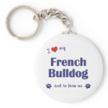I Love My French Bulldog (Male Dog) keychains