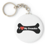 I Love My Frenchie - Dog Bone keychains