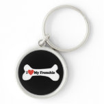 I Love My Frenchie - Dog Bone keychains
