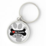 I Love My Frenchie - Dog Bone keychains