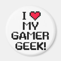 I Love My Gamer Geek Fridge Magnets