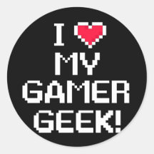 I Love My Gamer Geek Sticker