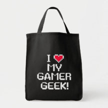 I Love My Gamer Geek Tote Bag