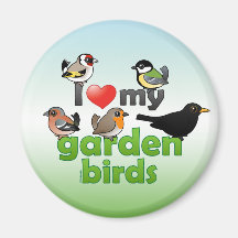 I Love My Garden Birds Refrigerator Magnets