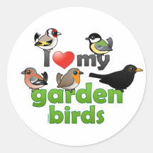 I Love My Garden Birds Stickers