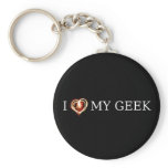 I LOVE MY GEEK KEYCHAIN