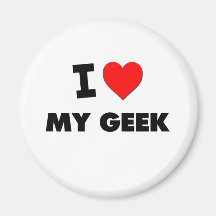 I Love My Geek Refrigerator Magnets