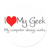 I love my geek round sticker