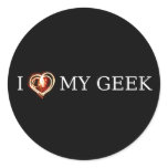 I LOVE MY GEEK ROUND STICKER