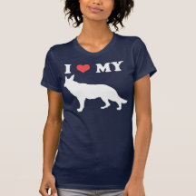 I Love My German Shephard 2 T Shirt