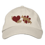 I Love my German Shepherd Embroidered Hat (Brown)
